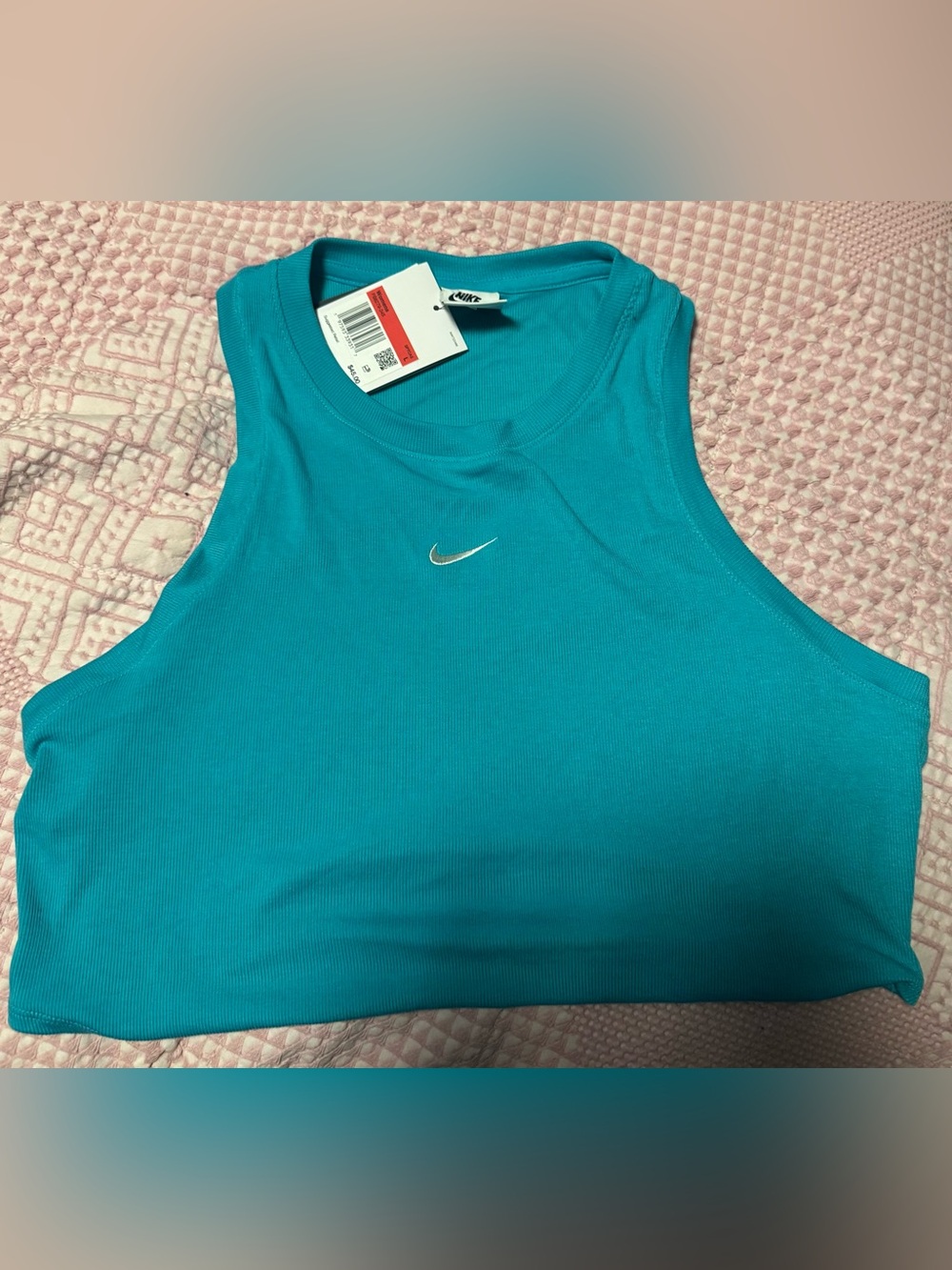 Nike Women's Sleeveless Crop Top Activewear Size L Teal - NWT